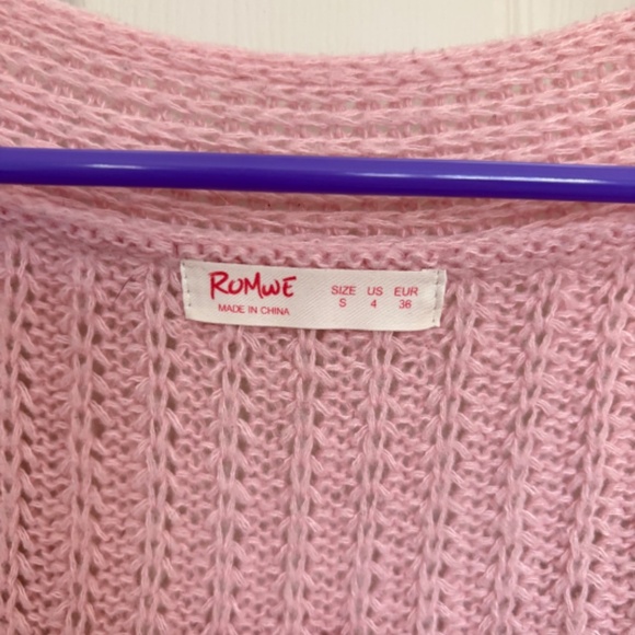 💗 ROMWE Pink Chunky Knit Cardigan | Size S - Picture 2 of 2